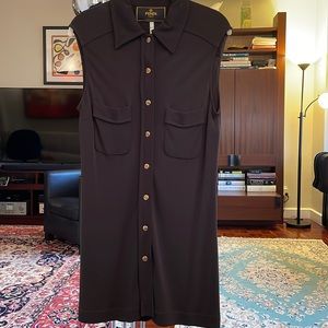 Fendi no sleeve snap front 2 pocket tunic.